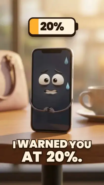 Low battery character spot video creative